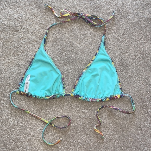 PILYQ MULTI-COLOR PYTHON PRINT TRIANGLE TOP SIZE L - Picture 5 of 9